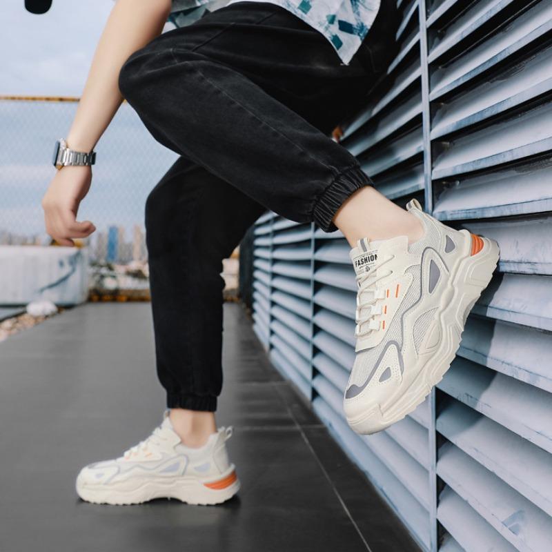 Fashion High Quality Men Air-cushion Sneakers Spring Summer Breathable Running Sport Shoes Tennis Shoe Non-slip Damping Basketball Shoes