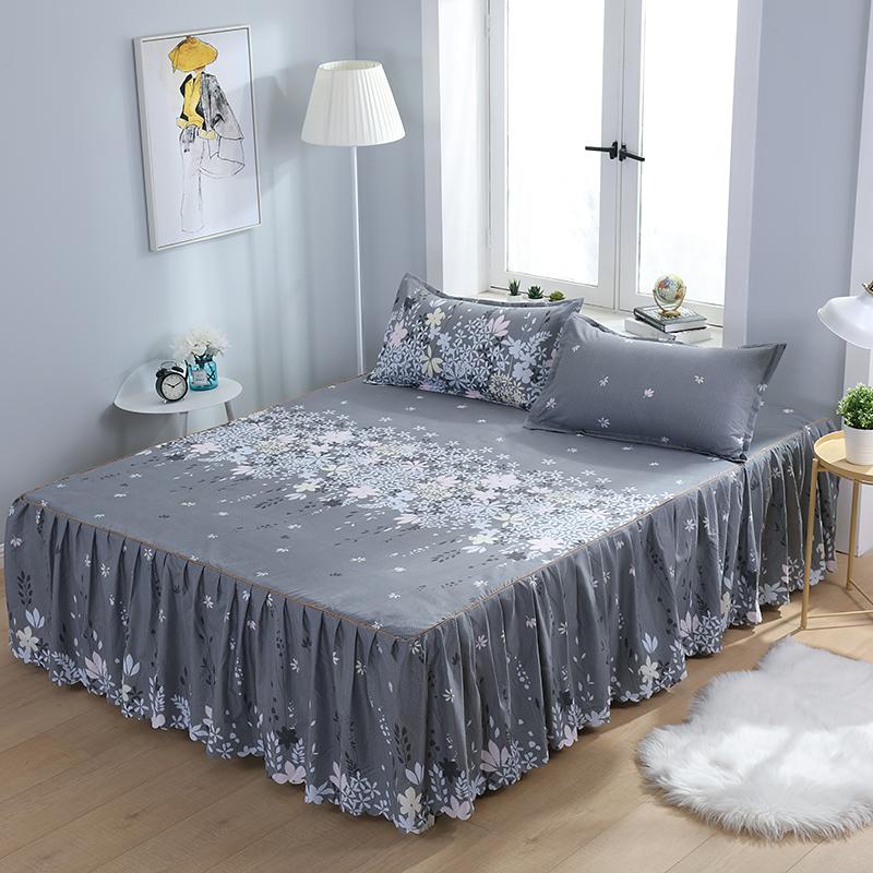 Europäischer Bettüberwurf Polyester Baumwolle Bettröcke Blumen Bunt Bettwäsche 150X200cm Queen Size Heimtextilien
