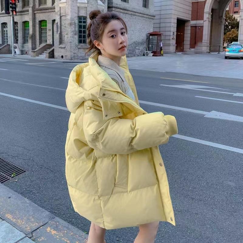 Down and padded jacket women's winter 2025 new Korean version loose mid-length thickened bread jacket padded jacket