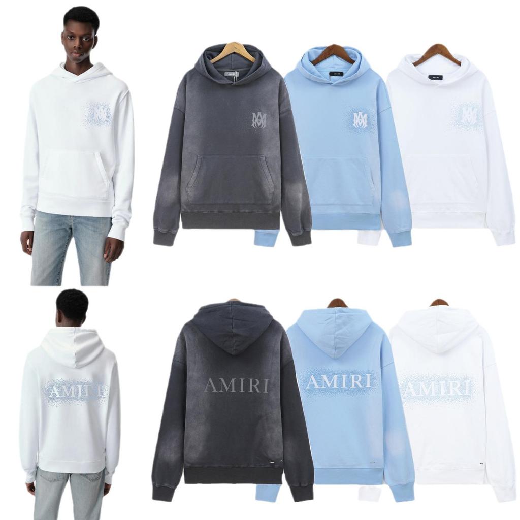 AMIRI Logo Letter Print Terry Hoodie - Unisex, High Gram Weight, Fall/Winter