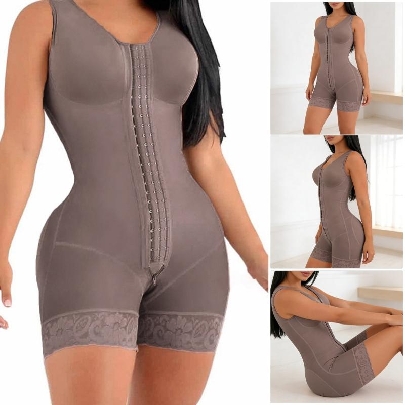 Fajas Colombianas Moldeadoras Postpartums Shapewear Women Tummy Controls Butt Lifters Body Shaper with Zipper Crotch