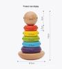 Children's Educational Toy Set: Wooden Building Blocks, Bead Maze, Shape Matching, and Rainbow Stacking Tower.