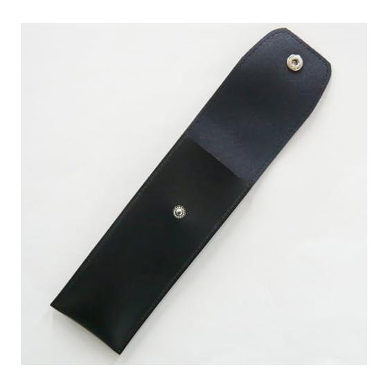Black Round Button Japanese Pen Case, Metal Pointer with Smartphone Touch Ballpoint Pen Extra Set - Black BRSB-701S-QSJW700-B. Simple Japanese Faux