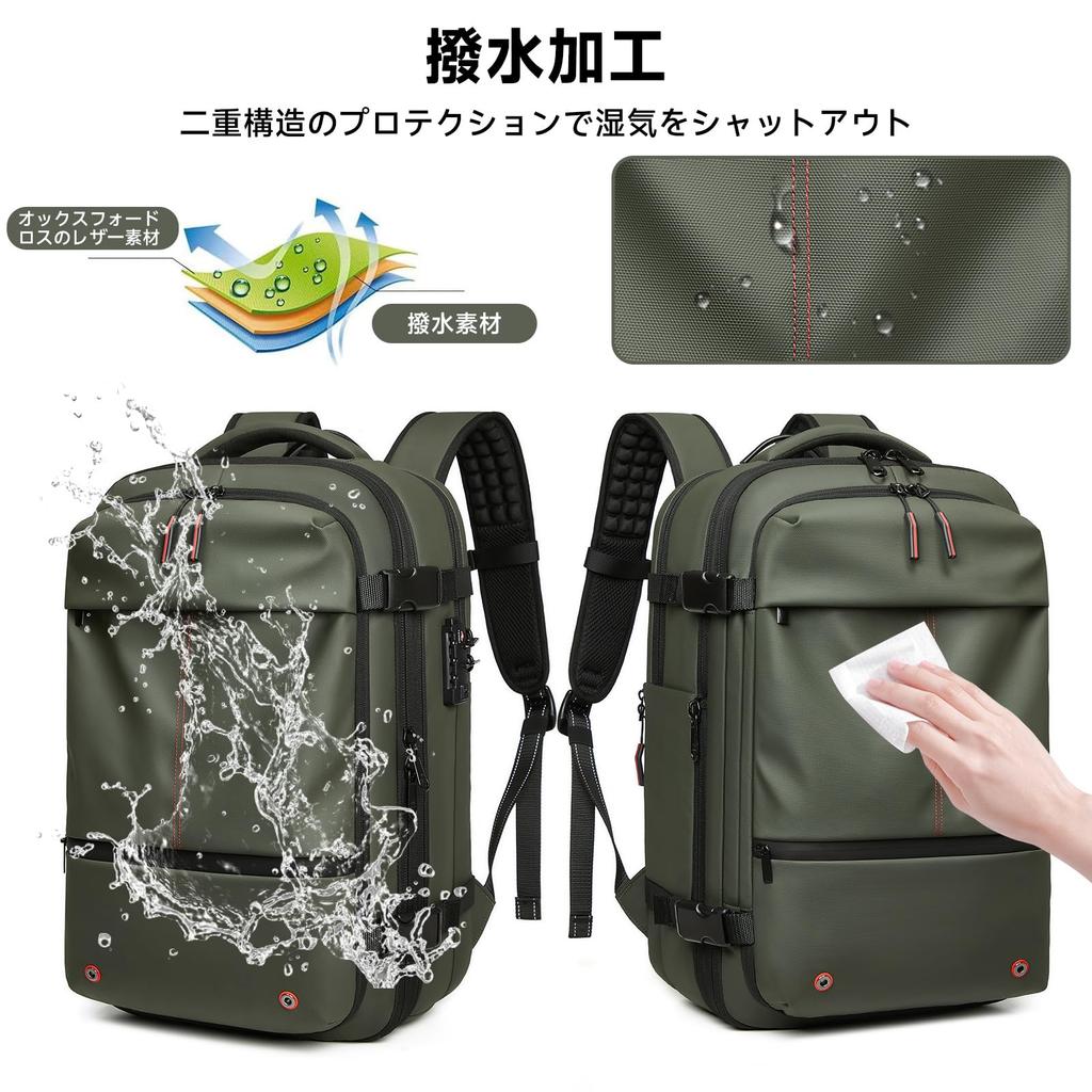 Sea Choice Men's Business Backpack, Vacuum Compression, Expandable, 50L Capacity, Water-Repellent, Fits 17-inch Laptops and A4 Sizes, TSA Lockable,