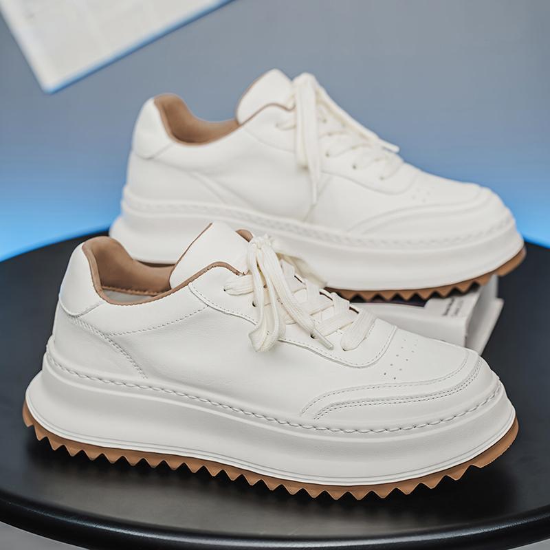 

Man s Casual Shoes Spring New Fashion Comfortable Breathable Chunky Shoes Daily Simple Versatile Hard-wearing Platform Sneakers 44 білий