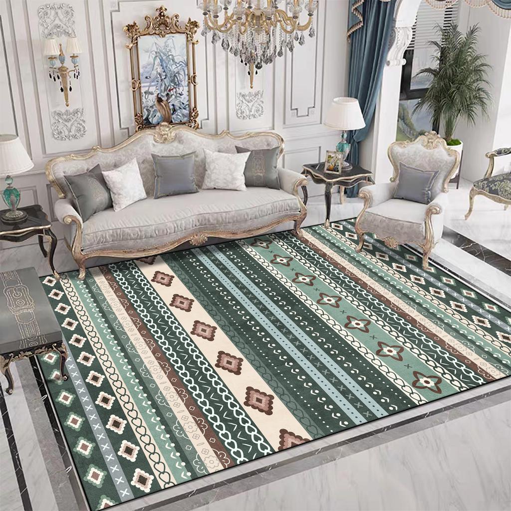 Retro Ethnic Style Large Rugs for Living Room Decoration Home Light Luxury Coffee Tables Mat Soft Easy Cleaning Bedroom Carpet