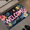 Charming Floral 'Welcome' Floor Mat - Vibrant, Inviting Décor for Home Entrances, Perfect for Greeting Guests with Style
