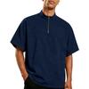 Men's Lightweight Golf Polo Shirt Short Sleeve Windproof Water-Resistant Training Top with Half-Zip Collar for Outdoor Sports