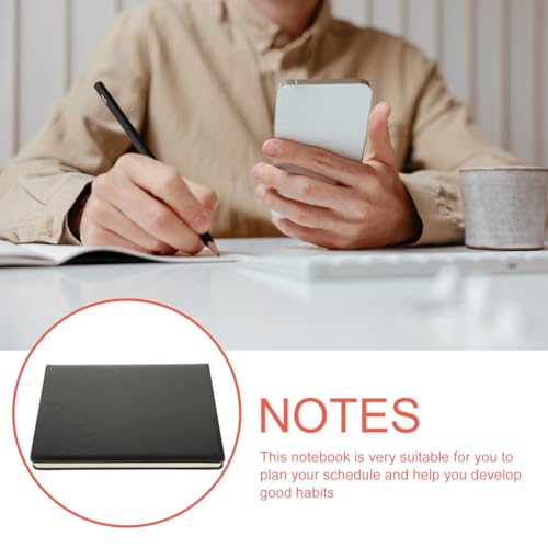 STOBOK A4 Business Notebook, 192 Pages, Large Capacity, Thick Ruled, PU Leather Hardcover, Diary, Minutes, Planner, Schedule Management, Simple and St