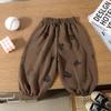 Kids Summer Ice Silk Linen Floral Mosquito Pants Loose Breathable Thin Harem Trousers For Boys And Girls