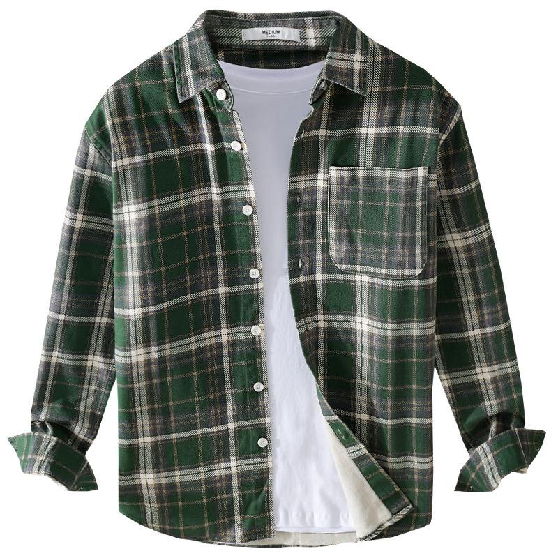 Men's Plaid Casual Long Sleeve Shirt - Versatile and Stylish for Spring and Autumn (Style 6120).