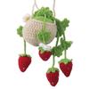 Car Hanging Ornament, Plant Strawberry Car Accessories, Cute Crochet Plant Rear View Mirror Pendant, Car Interior Accessories, Car Decoration Charms