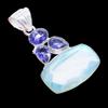 Aqua Mystic Topaz, Tanzanite 925 Sterling Silver Jewelry Pendant 2.1"  AH-3318