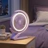 LED Light Personal Air Circulator Crescent Shape Table Cooling Fan Mini Desk Fan  Bedroom Use