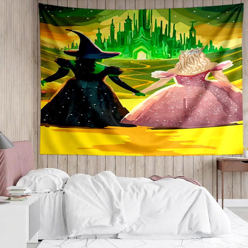 Wicked Print Tapestry, Backdrop, Easy Setup, Ideal for Bedroom, Office & Living Room, with Aesthetic Wall Hanging Decor.