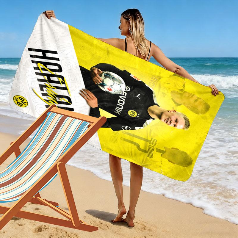 Erling Braut Haaland Print Beach Towel, Large Soft Quick Dry Towel for Beach Camping Swimming