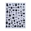 Graffiti Style Cute Cat Bow Nail Decals with Adhesive Backing - Sweet & Cool Nail Art Stickers