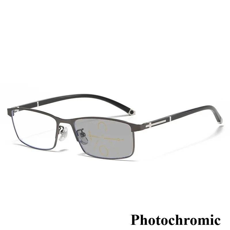 

Мужские классические квадратные очки для чтения с фотохромными мультифокальными линзами в полной оправе, защищающие от синего света, для коррекции пресбиопии при зрении вдаль и вблизи 0