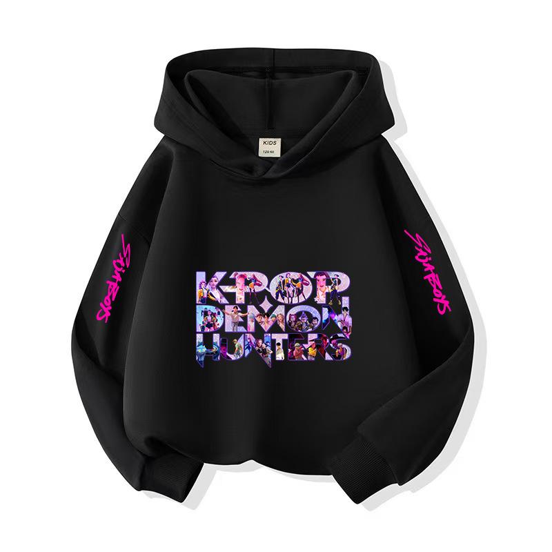 2025 Popular Kpop Christmas Casual Children's Hooded Sweatshirt Korean Wave Style Limited Edition Witch Hunting Fan Essential Girl Top