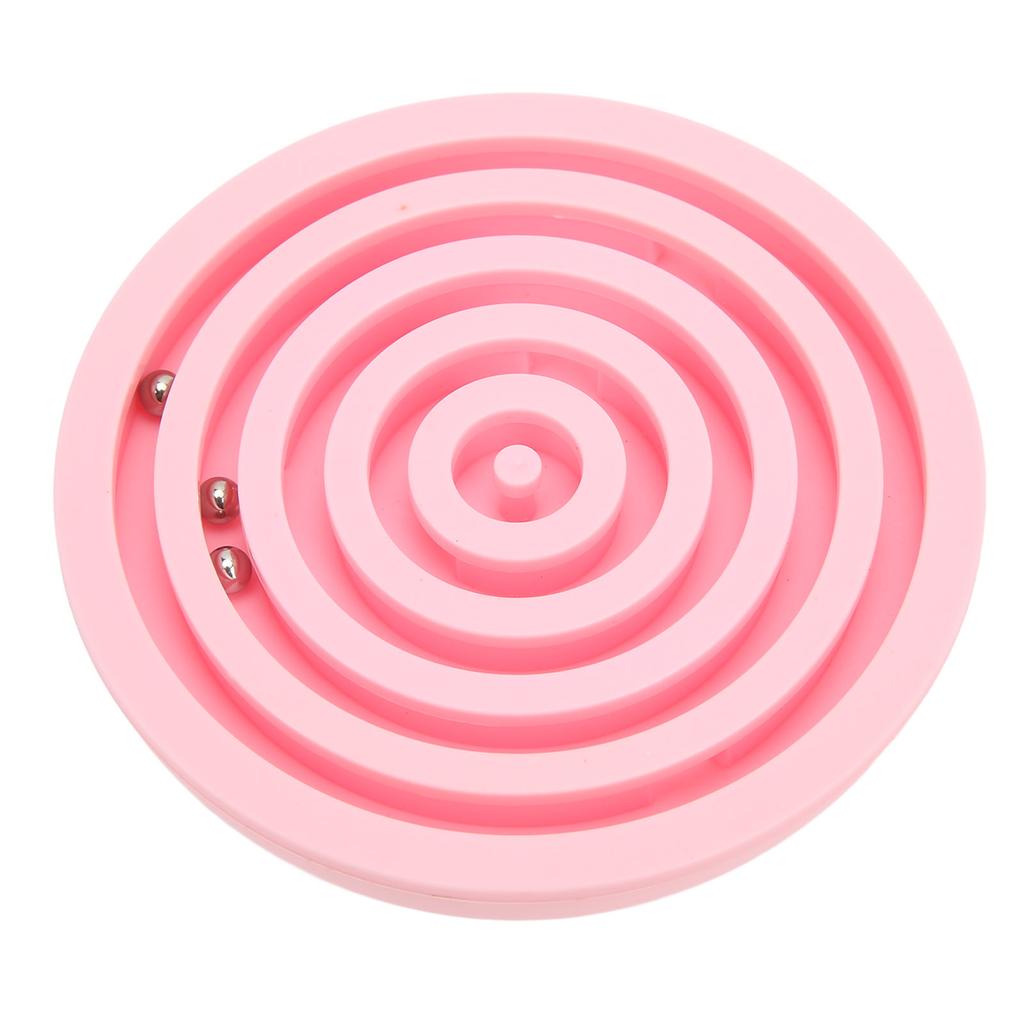 Balancing Maze Toy Bright Colors Semicircle Light Weight Maze Ball Toy Brain Games for Kids Early Education Pink