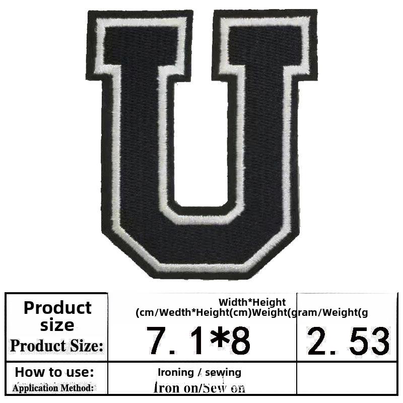 Embroidered Alphabet & Number Jersey Patch Armband Badge