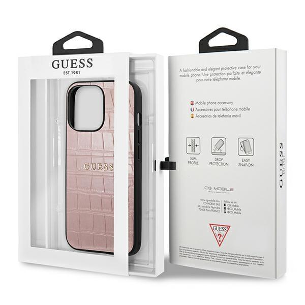 Guess Guhcp13Lpcrbpi Iphone 13 Pro / 136,1 Różowy/Pink Kolekcja Pasków Krokodylich
