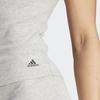 Adidas Active Flex Ribbed Tank Top Solid Color Logo Round Neck Sleeveless Vest Women Tops Gray GB7768