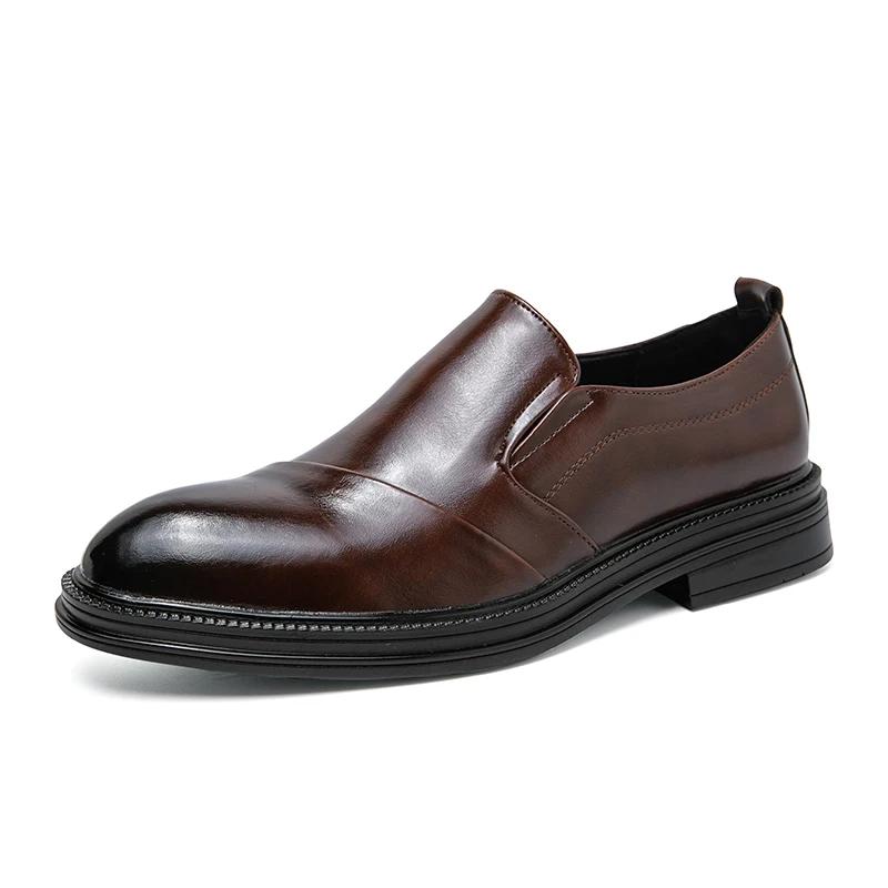 Fashion 2024 High Quality Handmade Oxford Dress Shoes Men Cow Leather Suit Shoes Footwear Wedding Formal British Style Business Retro
