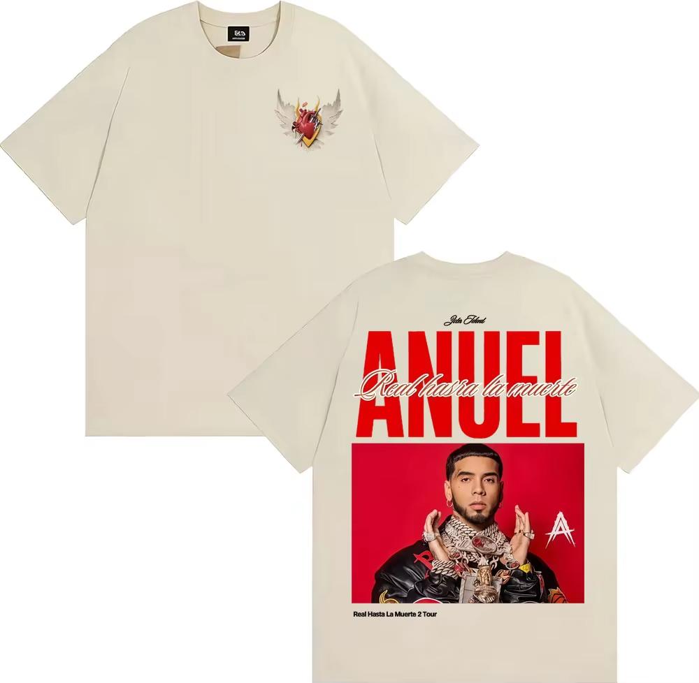 Rapper Anuel AA Real Hasta La Muerte Tour T Shirts Men Women Fashion Trend High Street T-shirt 100% Cotton Cozy Oversized Tshirt