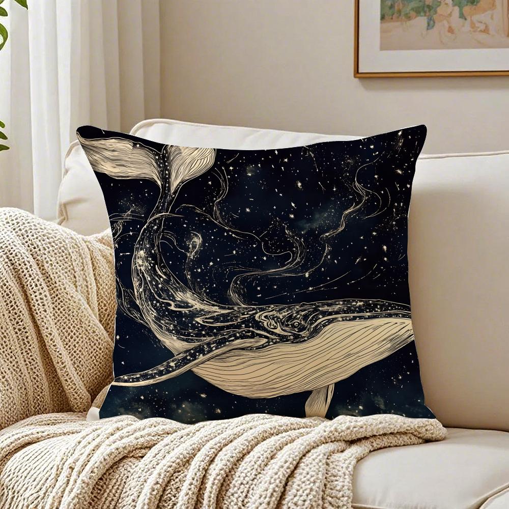 WWhale Cushion Cover Linen Pillowcase Soft  for Sofa Bed Home Room Decor