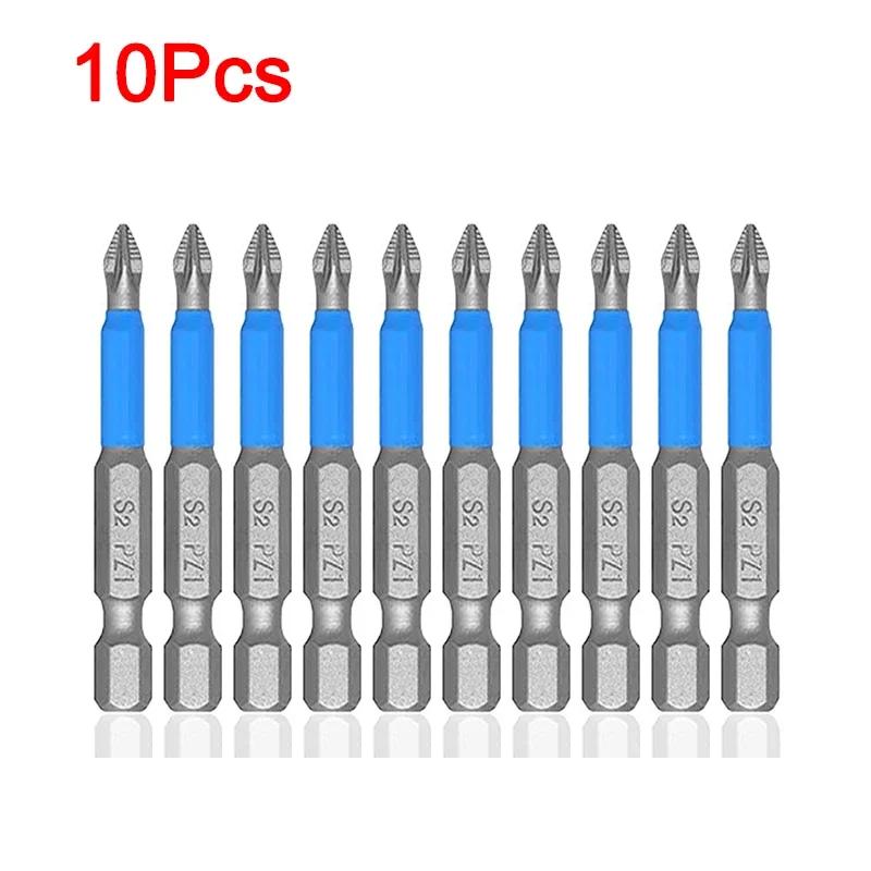 6/10Pcs Magnetic Screwdriver Bit Set Anti Slip Electric Drill Screw Driver Head Kit Impact Hand Tool PH1/PH2/PH3/PZ1/PZ2/PZ3