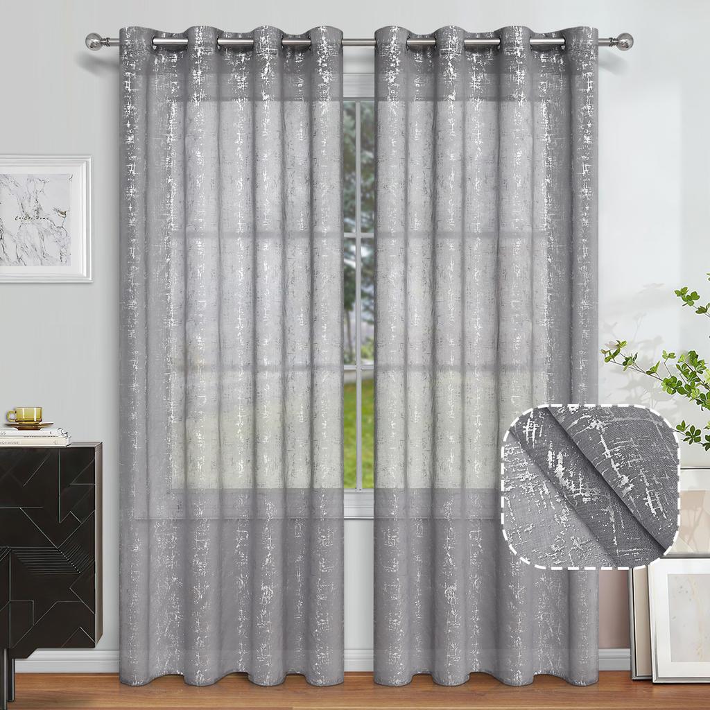 2025New Curtains Semi-Shading Window Screen Hot Silver Window Screen Bedroom Living Room Balcony Curtains