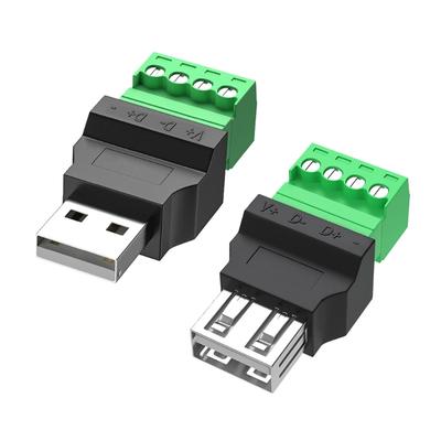 USB Connector USB 2.0 TypeA Female/Male To 4 Pin Terminal Plug Connector Adapter