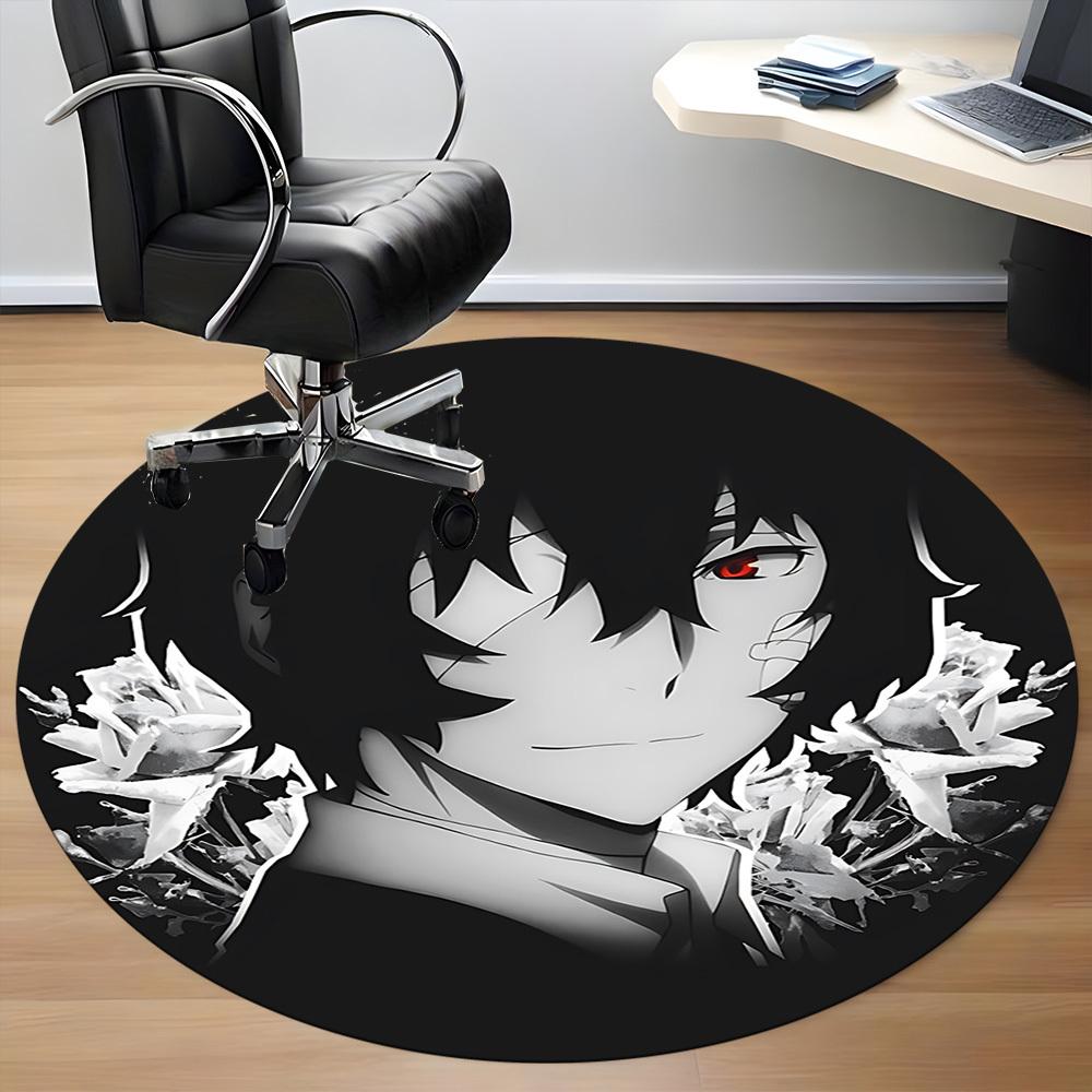 1PC Anime Character Office Round Rug, Non-slip, Soft and Durable Office Rug for Interior Decoration, Perfect for Office, Beautiful Decoration
