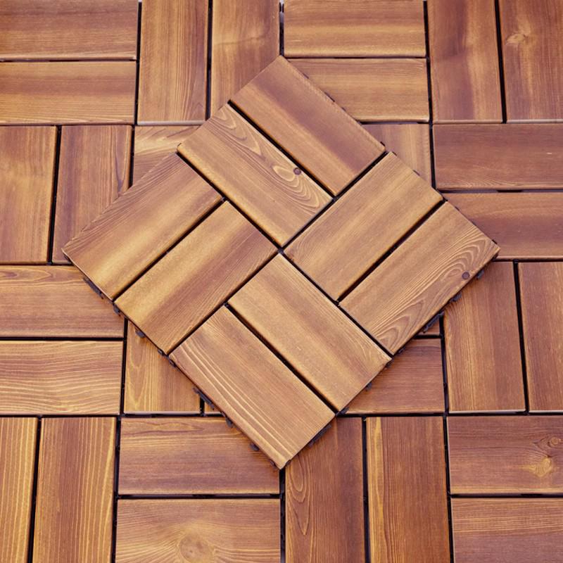 Karbonisierte Holzböden für Außenterrasse, Garten oder Balkon - Feuchtigkeitsbeständig, Korrosionsbeständig, Selbstverlegendes Design.