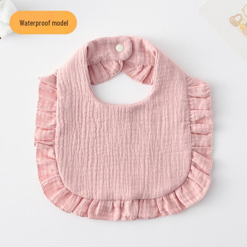 Ruffle Lace Waterproof Cotton Baby Bib (Seven-Layer Gauze)