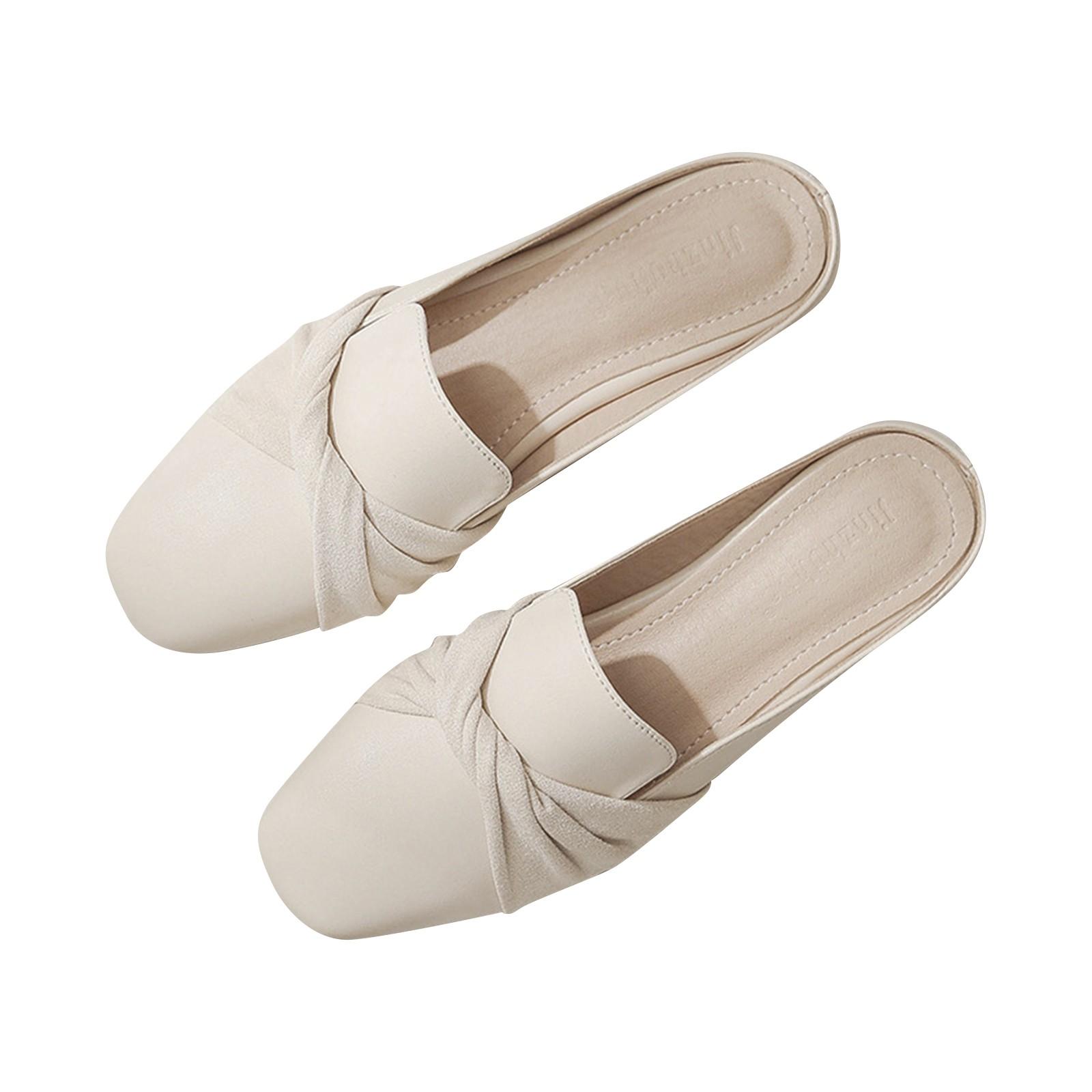 

Жіноче повсякденне взуття елегантне закрите носок плоский напівтапочки 38 білий