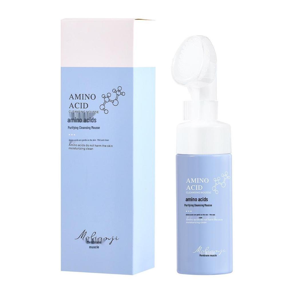 Aminosäure-Gesichtsreiniger mit Bürste: Reinigungs-Milchmousse & Make-up-Entferner in Einem