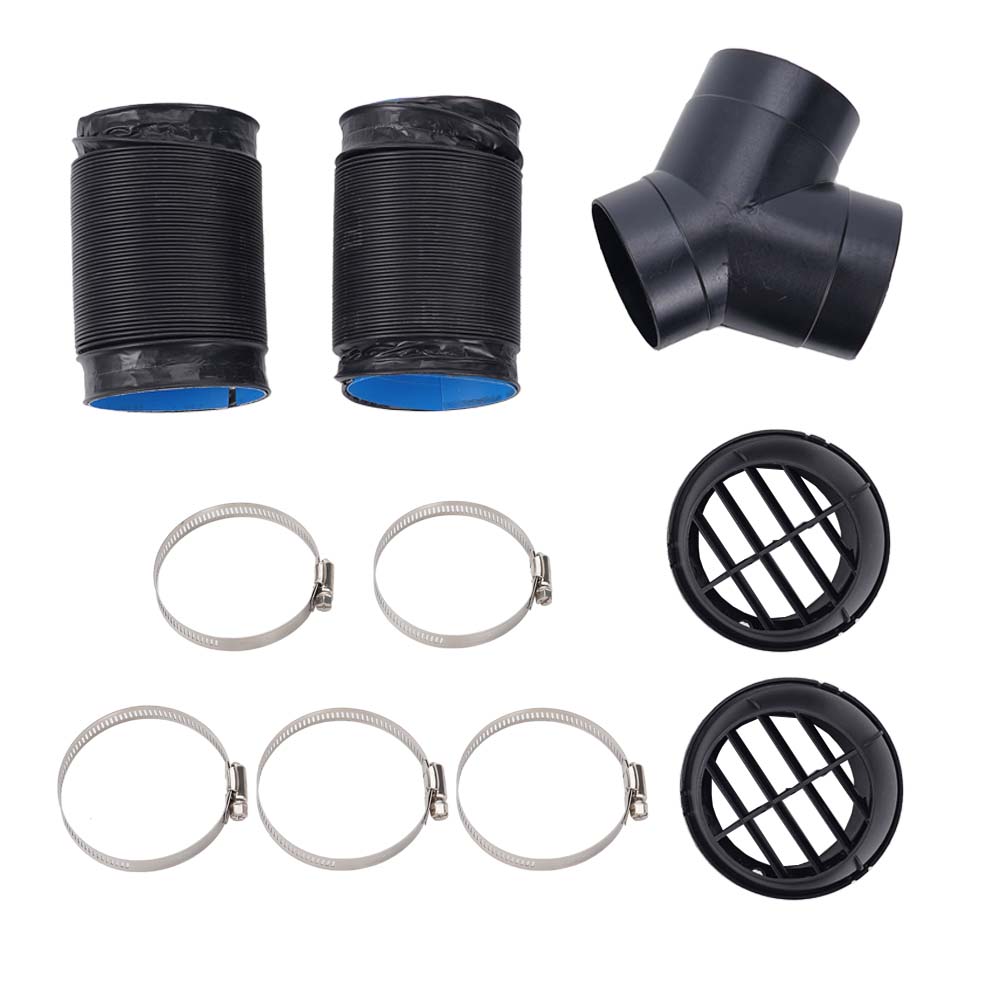 75mm Standheizung Luftverteilungsrohr Set Lüftungskanal T-Stück Luftkanäle Für Warmluft Für Auto LKW Transporter Wohnmobil