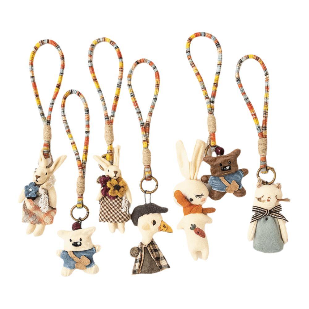 Pendentif Poupée Canard Ours Accessoires de Sac Mode Porte-clés Lapin Cadeau
