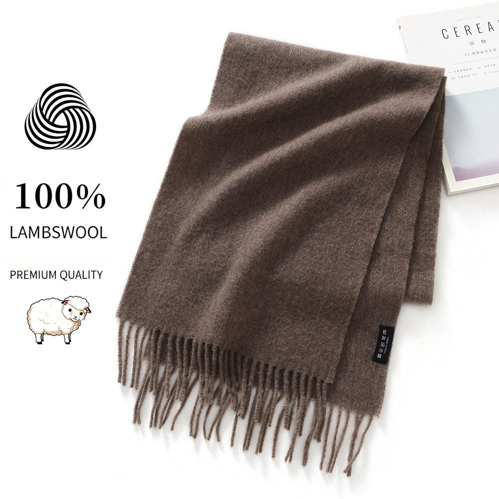 Sciarpa 32x180cm 100% Lana Merino, Coperta Invernale Spessa con Nappe, Sciarpa da Collo Calda e Accogliente, Accessorio Autunno Inverno da Donna