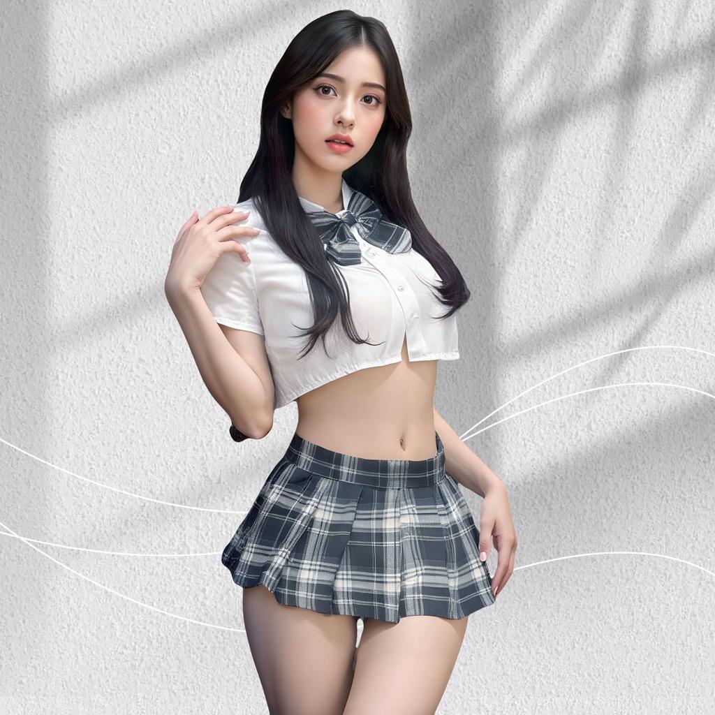 Sexy Campus JK Uniform College Seduction Pure Lust Skinny Ultra Short Pleated Skirt Suit Sex Lingerie