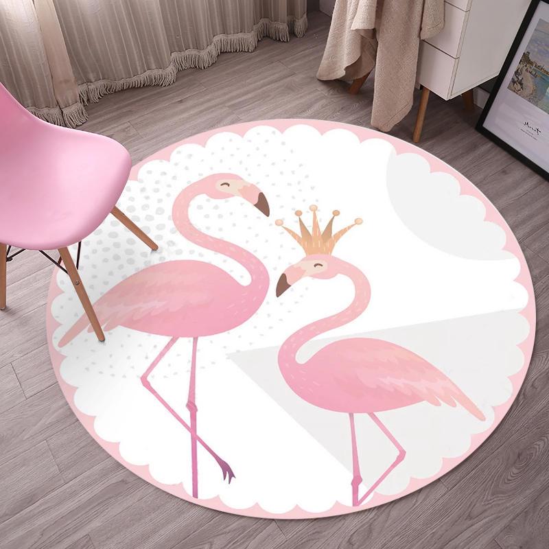 Cute Cartoon Nordic Round Carpet for Bedroom and Dressing Table