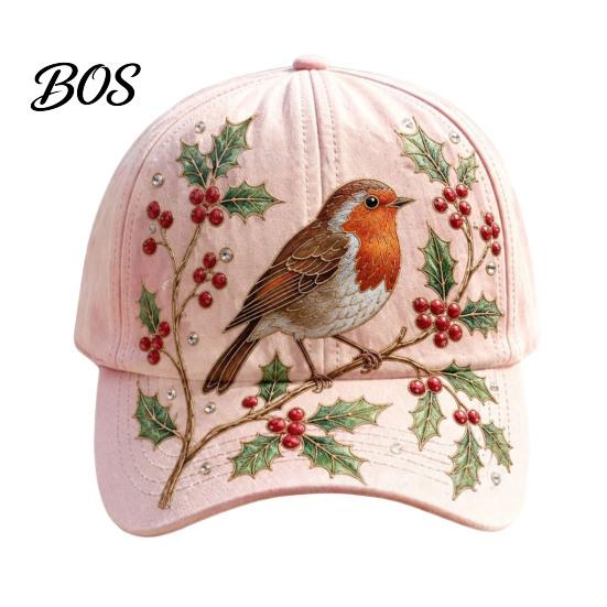 Cappello Estivo Cappellino da Baseball per Donna, Cappello con Ricamo Fiore Uccello, Leggero Traspirante Vestibilità Regolabile Giardinaggio Sole Primavera Esterno