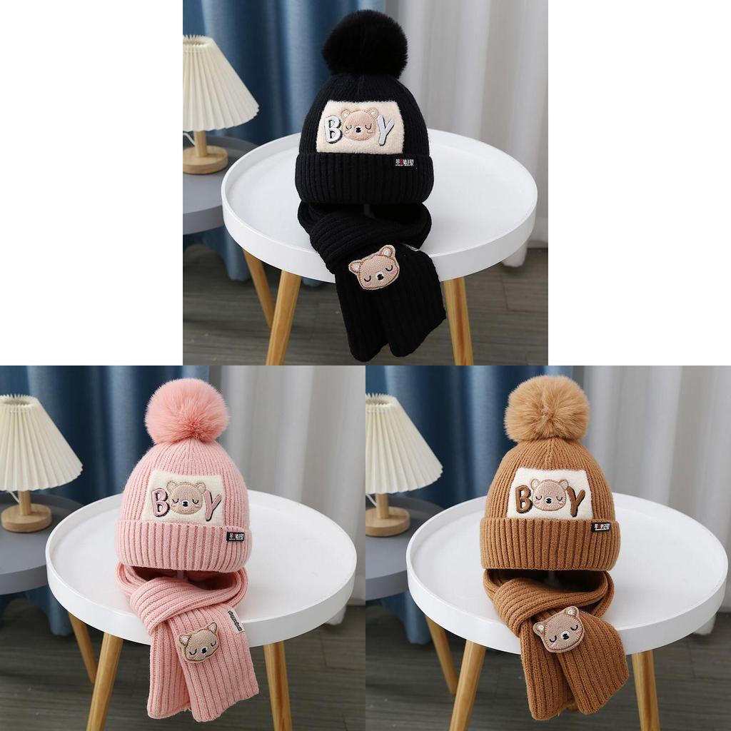 Childrens Knitted Hat And Scarf Set With Windproof Warmth For Winter Play