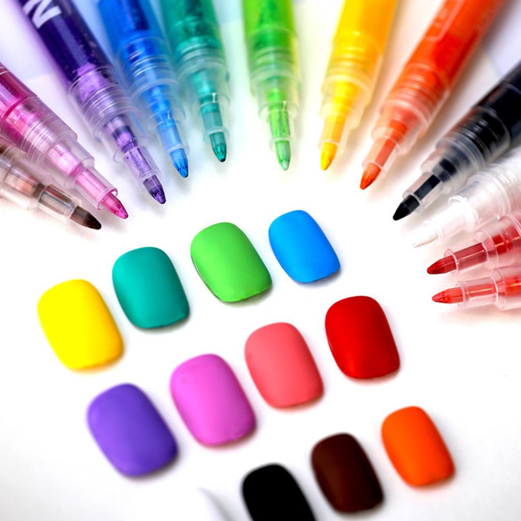 12-teiliges Nailart-Stifte-Set, 3D-Nagellackstift, schnelltrocknender Nagelpunkt, Graffiti-Punktierstift, Nailart-Marker, Zeichen- und Malstift