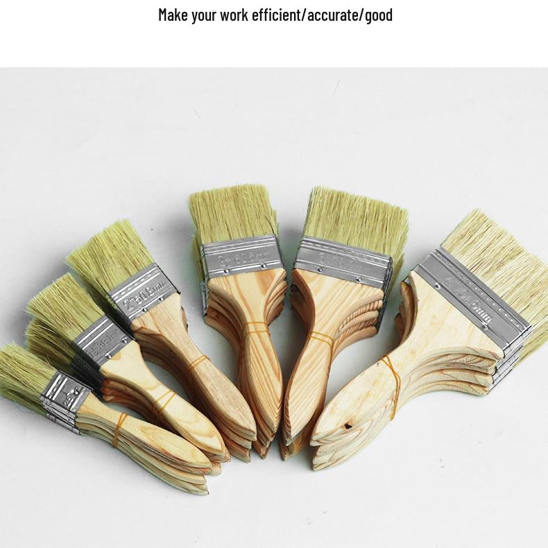Medium Thickness Wood Handle Paint & BBQ Brush, 1-8 Inch Bristles Variety Pack