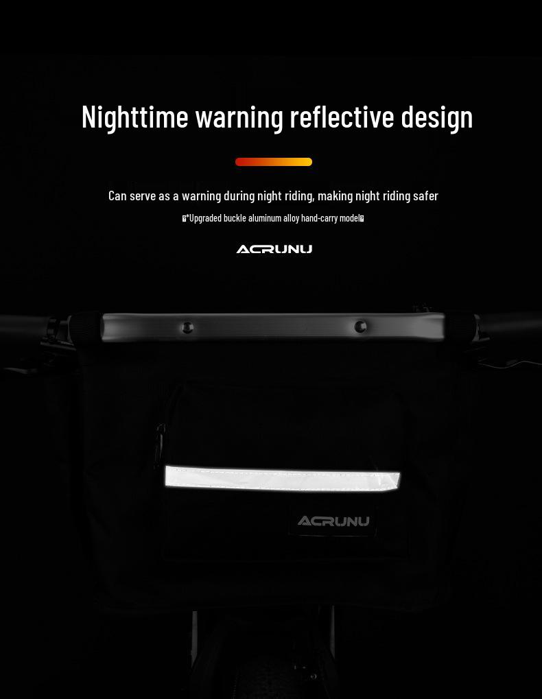 ACRUNU Waterproof Front Basket for Mountain Bike & Electric Scooter - Commuting Foldable Aluminum Alloy Handheld Basket