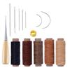 14PCS DIY Leather Tool Set Sewing Needles with Leather Waxed Thread Cord and Thimble for Leather Repair