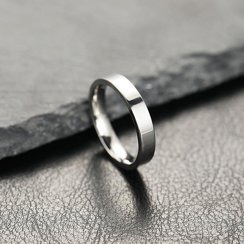 Minimalist Stainless Steel Band Ring for Men Women, Polished Plain Wedding Band, Fashion Stackable Jewelry Gift 5 белый